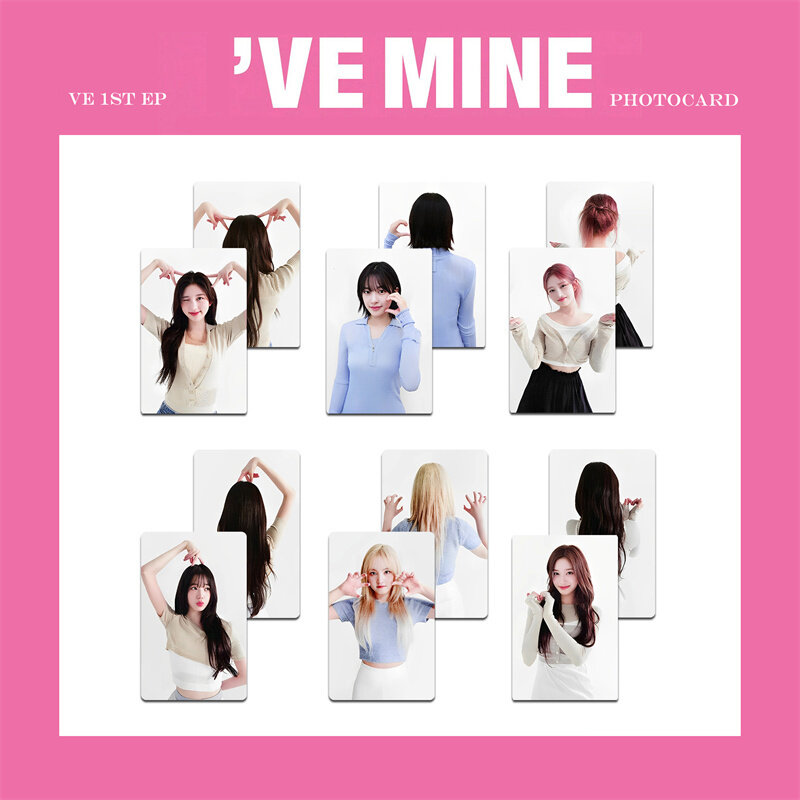 6 шт., первый альбом EP Ihas MINE, ломо-карточка одиннадцать девушек, очки Wonyoung, круглая Лиз Рей лесео юйцзинь, фотокарточка, KPOP