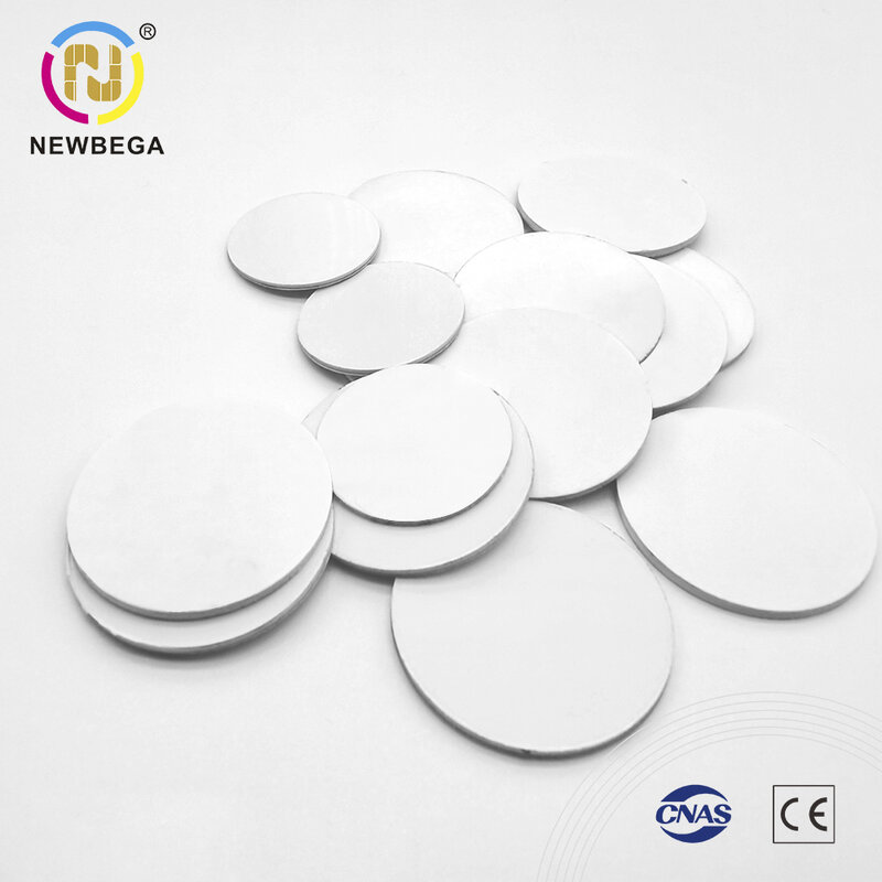 Auto-adesivo Proximidade Rodada Etiqueta, PVC Coin Disc, Chip RFID Rewrittable, Cola 3M, 125 KHZ, T5577, 5 10 50Pcs