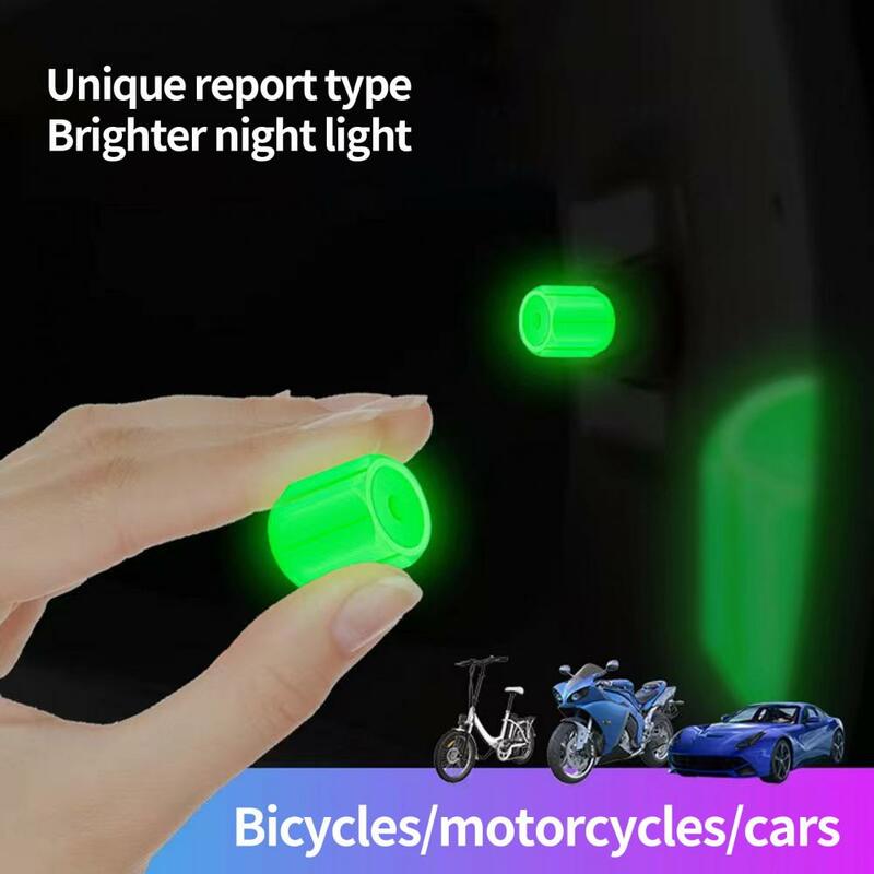 12 Stück Auto Ventil Hut fluor zierende Nacht glühend im Dunkeln leuchten Rad Reifen Nabe leuchtende Ventil abdeckung Dekor Fahrrad zubehör