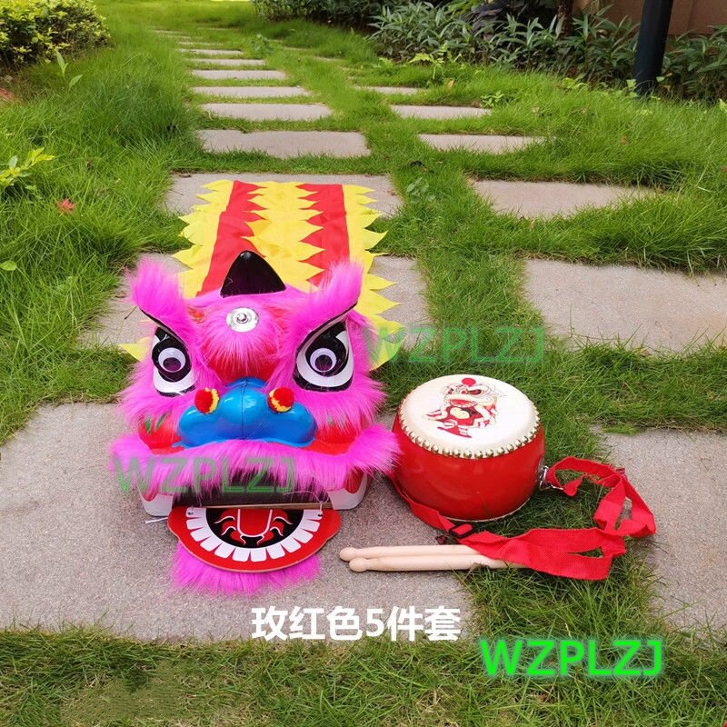 14 inch Silk Lion Dance Costume Drum Gong 5-12 Age kid Child WZPLZJ Party Exercise Sport Outdoor Performance Stage Mascot China