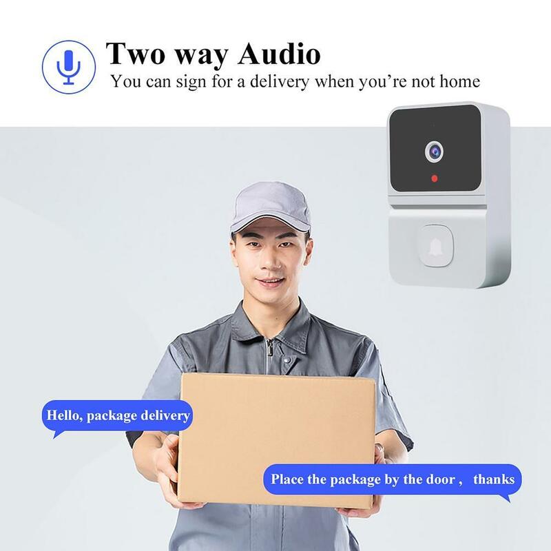 Z30 Doorbell Camera With Chime Wireless HD Video Night Vision 2.4GHZ WiFi Smart Door Bell Two-Way Audio