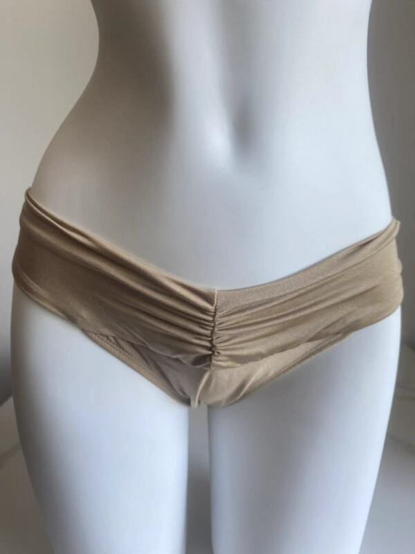 Conjunto de Bikini brasileño plisado con pliegues para mujer, microbikini Sexy, traje de baño triangular, ropa de playa, 2024