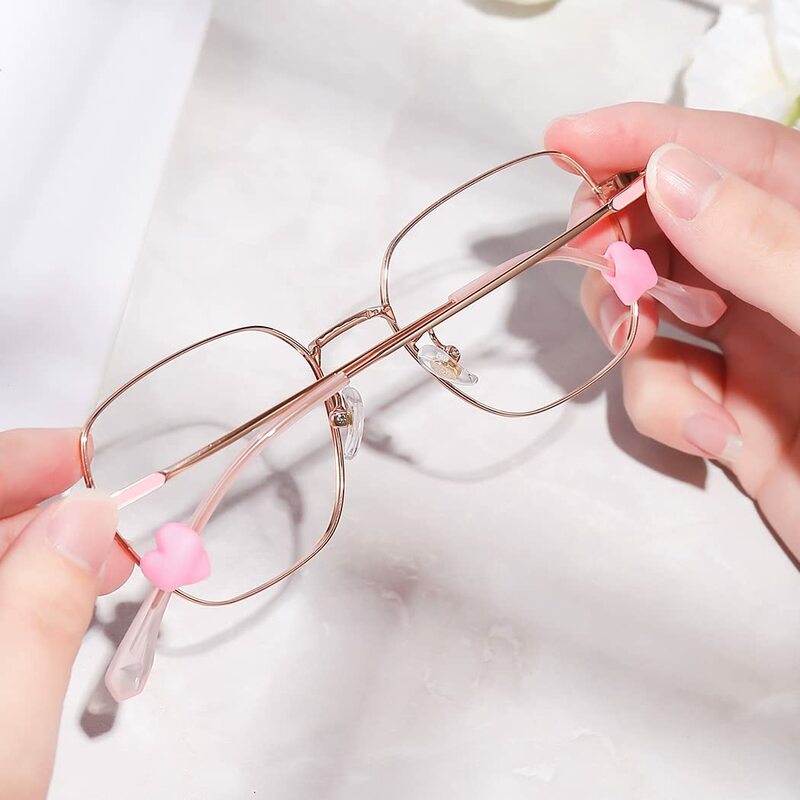 Crochet d'oreille antidérapant en forme de cœur pour lunettes, accessoires de lunettes, poignée de lunettes, porte-pointe de temple, silicone, 40 pièces