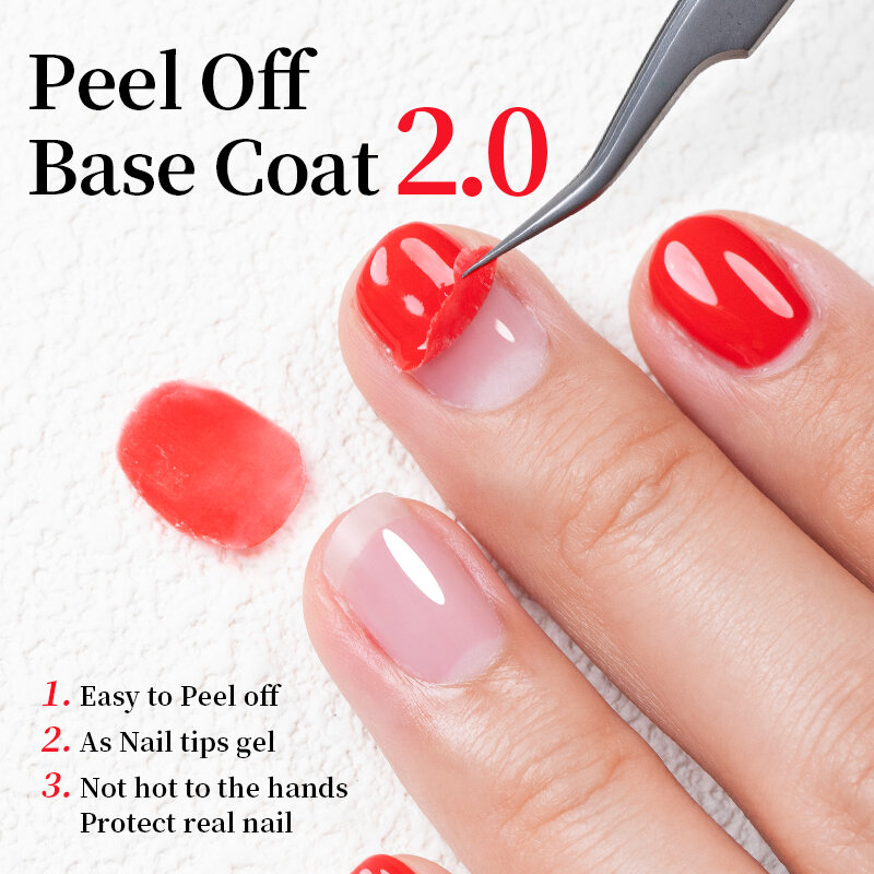 BOZLIN 2 IN 1 Peel Off Base Coat Acrylic No-acid Primer Nail Art Soak Off Gel Nail Polish For Nail Art Design Remove Base Coat