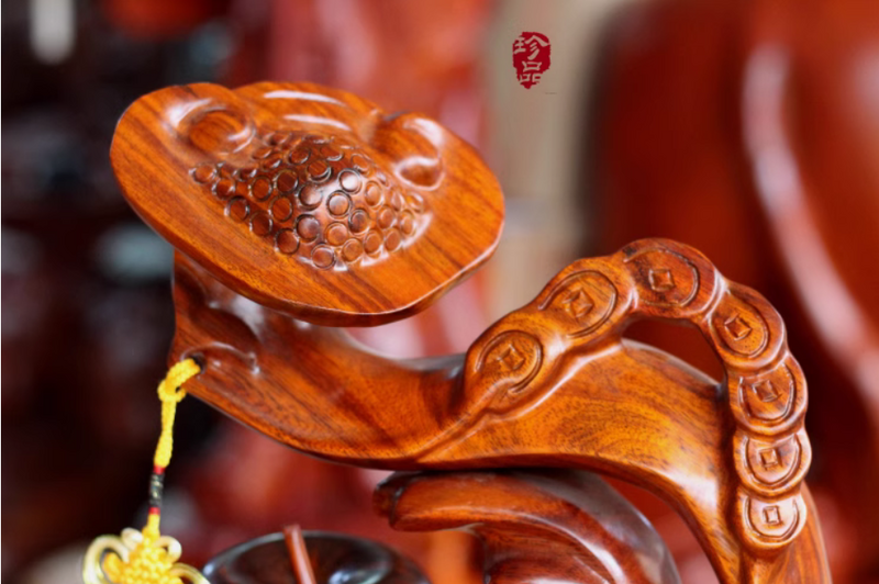 Ruyi-Decoración de tallado de madera, Fulu Shou, melocotón, sala de estar, hogar, artesanías de madera maciza, regalos