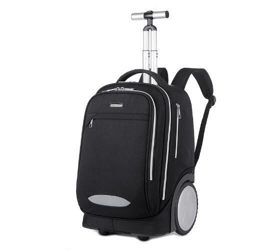Brand School trolley bags large wheels18 Inch waterproof shoulders backpack on wheels Travel stairs climbing student Wheeled bag