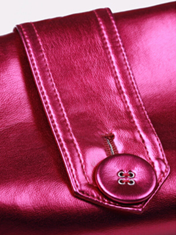Lautaro-gabardina de charol reflectante para mujer, abrigo largo brillante con cinturón de doble botonadura, moda europea fresca, primavera y otoño, 2022