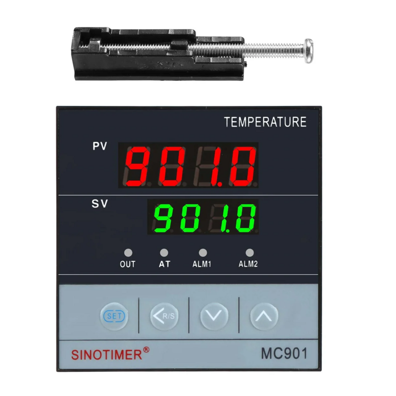SINOTIMER 디지털 방수 PID 온도 컨트롤러, K 타입 PT100 센서 입력 릴레이 SSR 출력, MC901