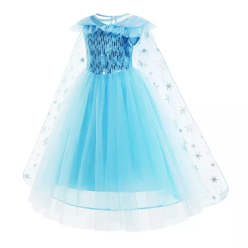 Vestidos de Elsa para niñas, ropa de disfraz para niños, Vestido de princesa para Cosplay, Vestido de reina de la nieve, fiesta de cumpleaños para niños, Sukienki