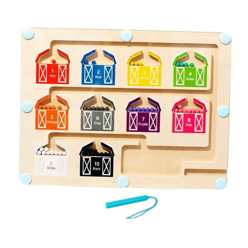 Magnetic Color and Number Maze Sensory Development Busy and Entertained Children Learning Board for Preschool Activity Ages 3-5