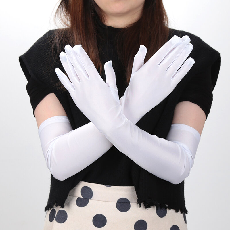 Перчатки женские классические, пикантные Вечерние перчатки для выпускного, для вождения, солнцезащитные, черные, 1 пара