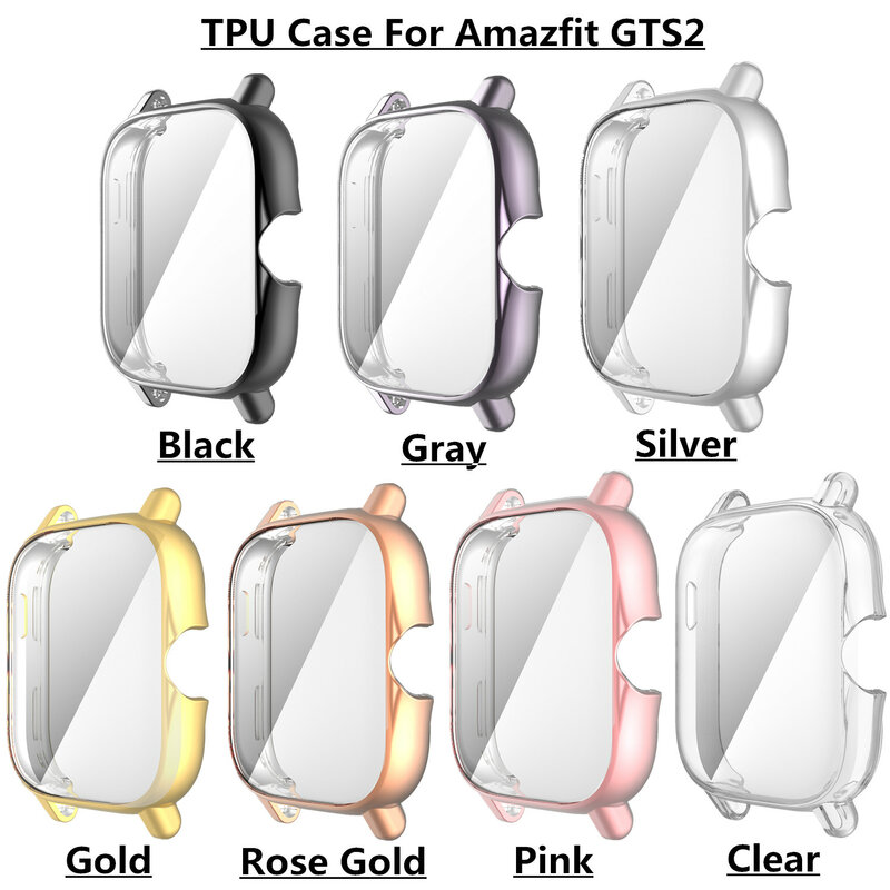 TPU Protective Cover For Amazfit GTS 2 2e 3 4 Full Screen Protector Case For Huami Amazfit Bip U Pro/GTS2 Watch Protection Shell