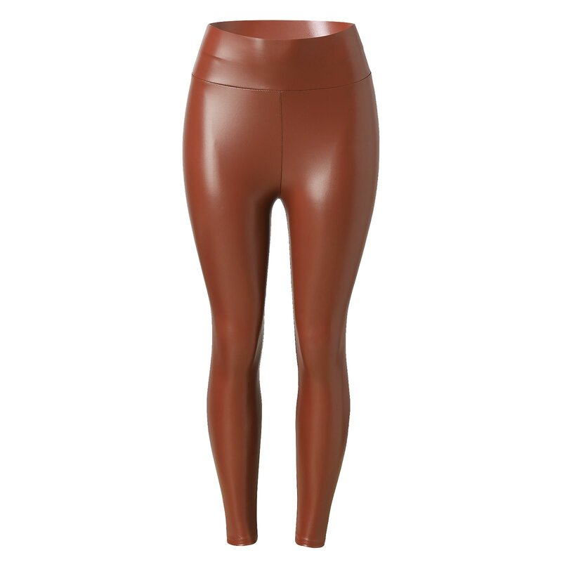 Pantalon en cuir PU noir pour femme, taille haute, leggings sexy, optique fjLadies, pantalon commandé, nouveauté, 2024
