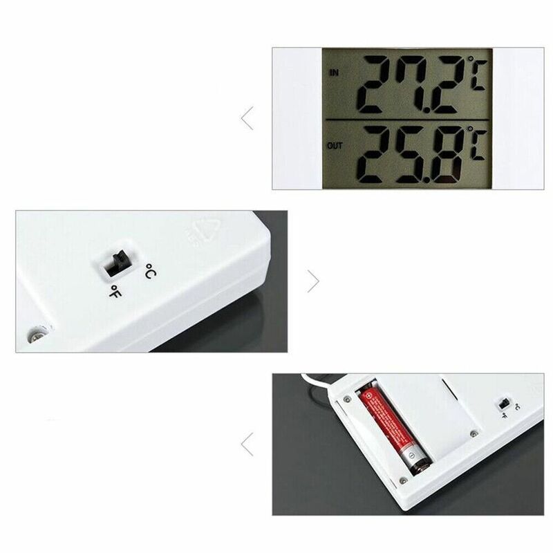 Nieuwe Abs Display-Apparaat Aan De Muur Gemonteerde Elektronische Thermometer Tempratuur Dual Channel Thermometer Indoor
