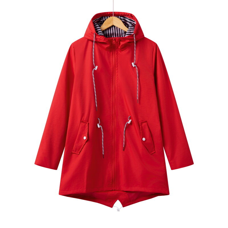 하이 퀄리티 여성용 야외 바람막이 재킷, 긴팔 방수 후드 코트, 트렌치 하이킹 캠핑 낚시 윈드치터 JNT5