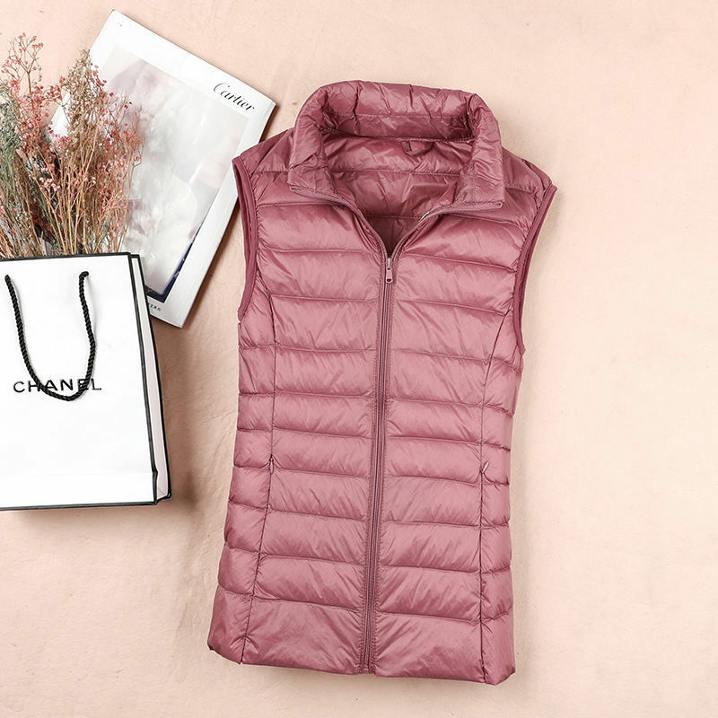Light and thin down jacket new ladies vest waistcoat spring, autumn and winter inside and outside wear version