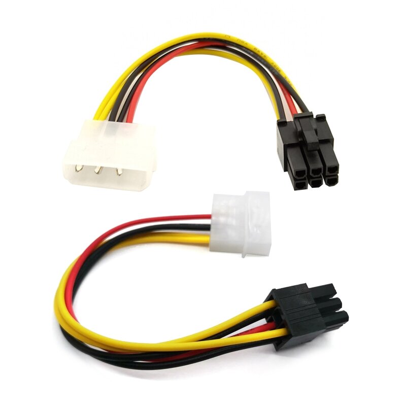 Y1UB – câble adaptateur 4 broches à 6 broches, 2 pièces, Molex LP4 4 broches PCI pour PCI-E à 6 broches