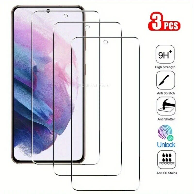 3Pcs Screen Protectors For Samsung Galaxy S22 S21+ S23 Ultra Tempered Glass For Samsung S20 S10E S8 S9 Protective Film