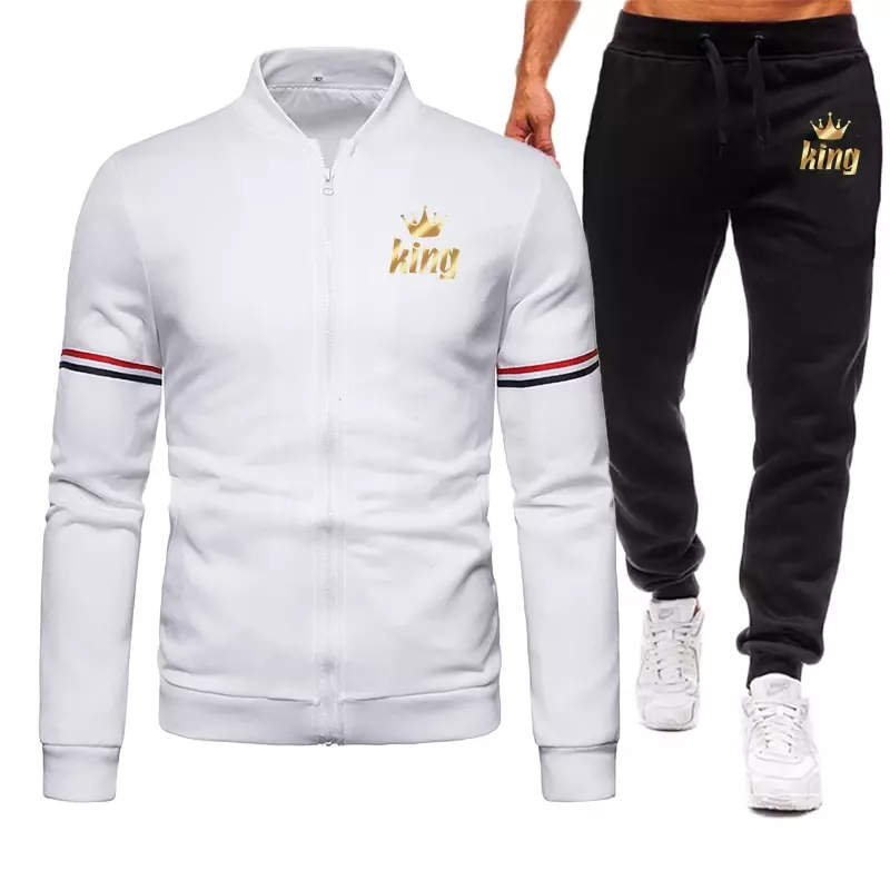 Autumn Winter Men's Tracksuit Baseball Jackets+Sweatpants 2pcs Sets Male Jogging Suits Mens Outdoor Sportswear Gym Clothing
