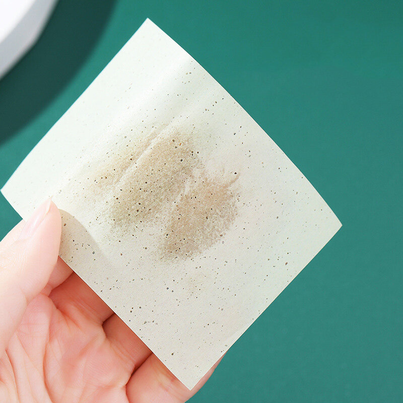 Chá verde facial óleo blotting papel rosto óleo absorvente de papel planta fibras de limpeza respirável rosto controle de óleo pape maquiagem ferramenta
