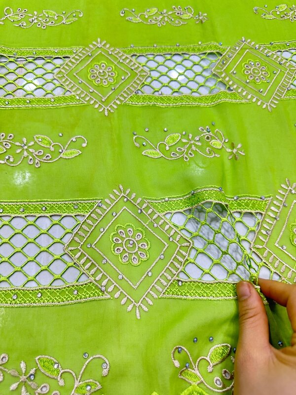Bufanda de lujo suave para mujer africana, pañuelo de encaje químico bordado, de alta calidad, 100% algodón, estilo islámico de Dubái, multicolor