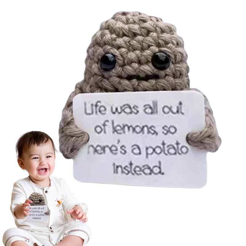 Poupée tricotée en laine pour enfants, jouet de poche avec carte, pour garçons et filles, cadeau d'anniversaire, populaire, 2023