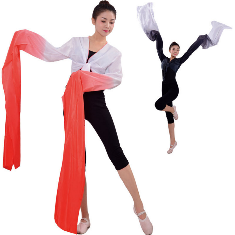 Traje de baile de manga de agua para mujer, Top de práctica clásica, trajes de Baile Folclórico chinos étnicos, rendimiento Jinghong