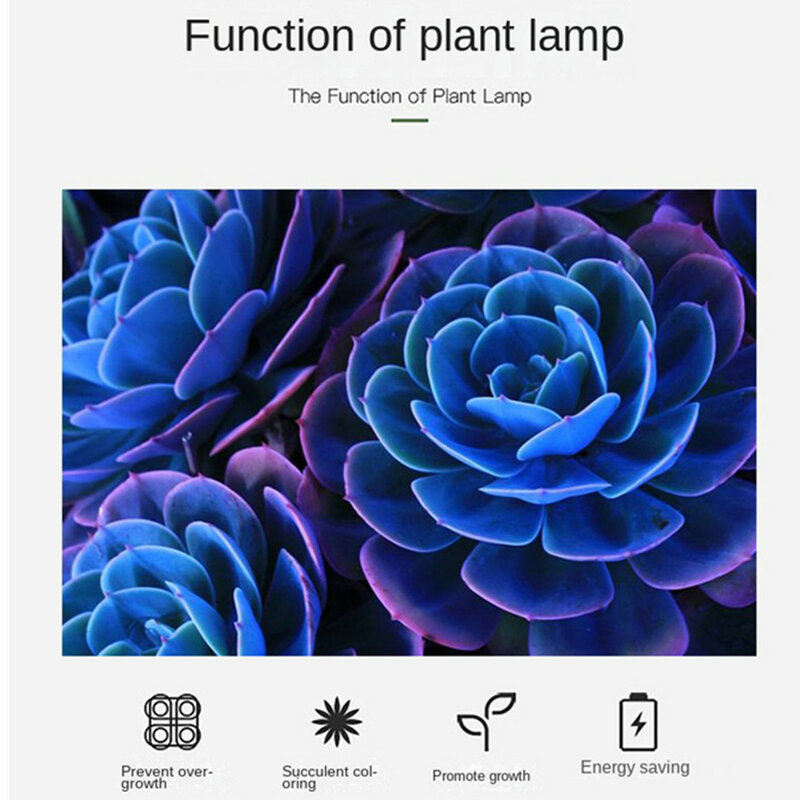 Vnzzo-Full Spectrum Plant Lamp, USB, Crescer a Luz, Flexível, Crescimento LED, Phyto Lamp, Flower Seedling, Hidropônico Iluminação