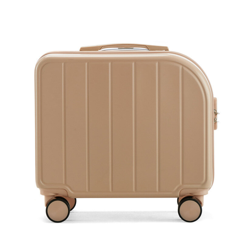 Новинка 2024, маленький женский чемодан, 18 дюймов, легкий, Стандартный, бесшумный Дорожный Чехол для колес, кожаный чехол с кодовым интерфейсом