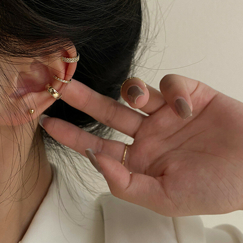 حساسة الزركون لطيف أقراط مشبكية الإناث مشبك الأذن الكفة لا الثقب وهمية الغضروف الأذن للنساء 2022 مجوهرات الأزياء