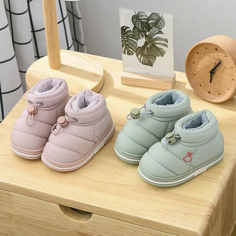 Winter Baby Girl Shoes Non-slip Plush Warm Home Shoes Girls Sneakers Cute Short Boots Indoor Boys Loafers Cotton Shoes SWB001