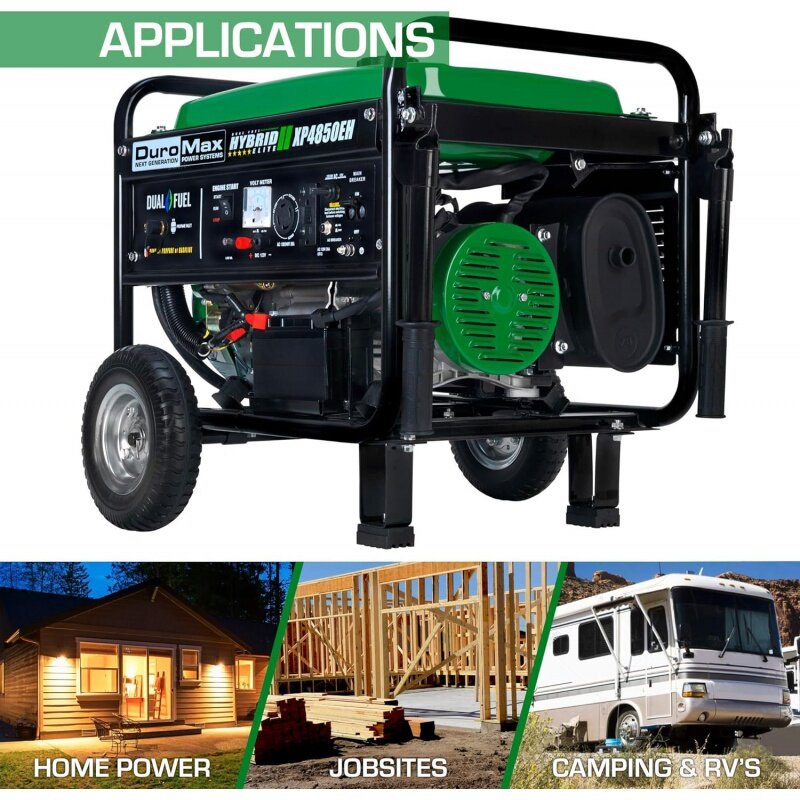 Duromax xp4850eh Generator-4850 Watt Gas oder Propan angetrieben-elektrischer Start-Camping & RV bereit, 50 staatlich zugelassene Dual Fuel p