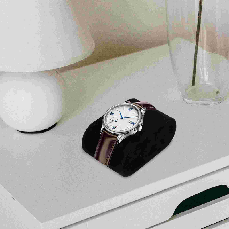 Organizador de pulsera para reloj, contenedores de exhibición de cojín, cojines, brazalete de joyería, color negro, 6 piezas