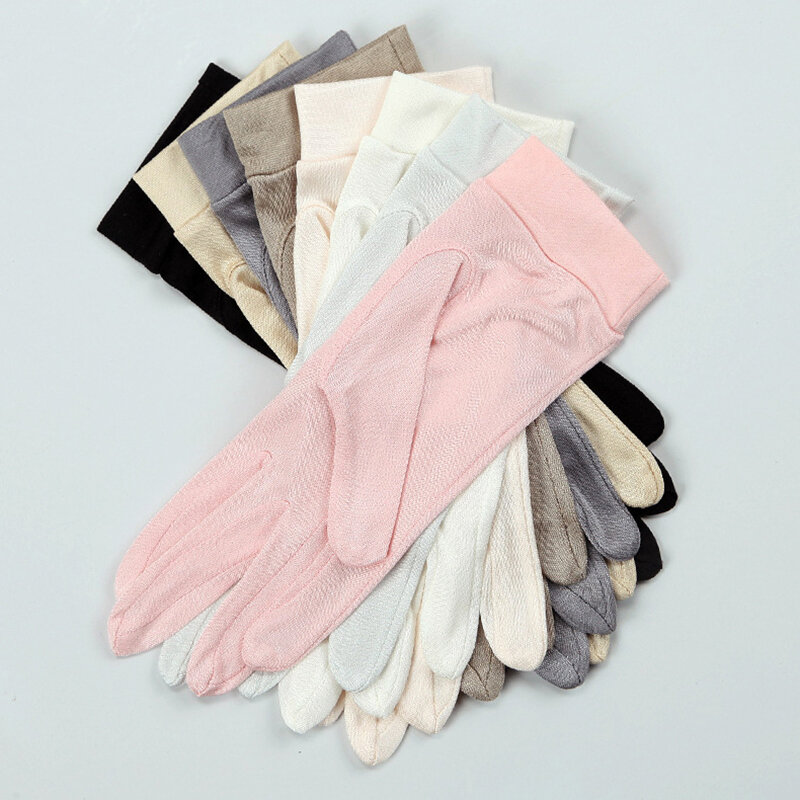 100% natur Mulberry Silk Handschuh Frauen Sommer Hautpflege Sonnencreme Atmungsaktive Schlaf Feuchtigkeitsspendende Touch Bildschirm Fahren Handschuhe A60