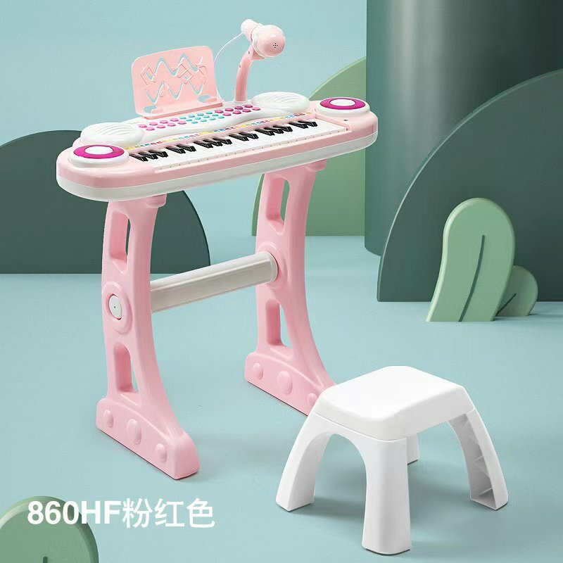Mittelgroßes Klavier mit 37 Tasten und Mikrofon und Stuhl Kinder-E-Piano Anfänger Mehrzweck instrument Heim klavier