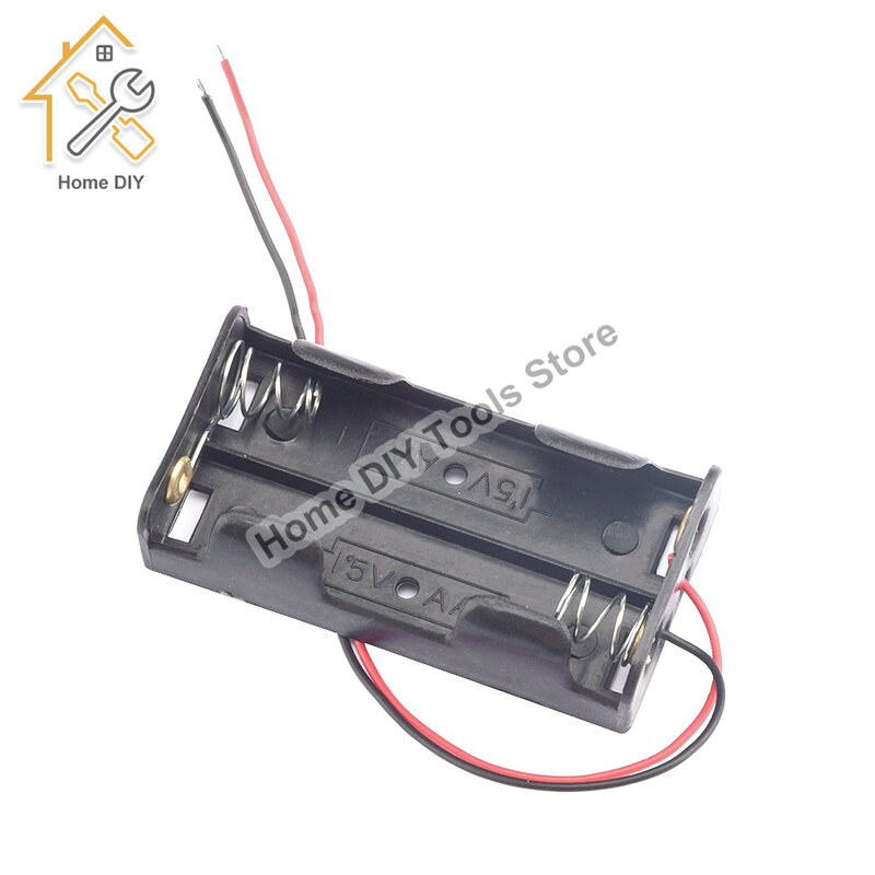 Kotak penyimpanan nomor plastik 5 baterai 1 2 3 4 5 cara Slot DIY wadah pemegang klip baterai dengan kabel timah