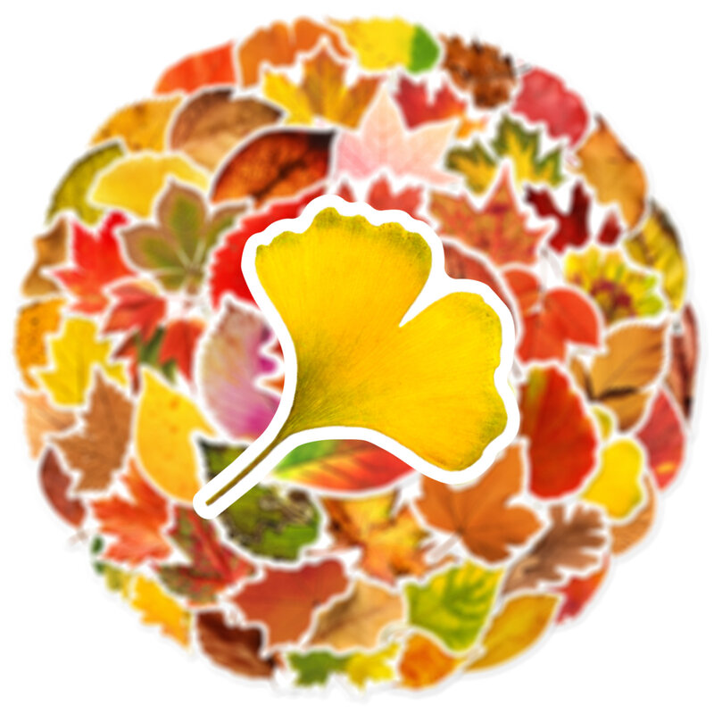 60 buah stiker grafiti seri daun musim gugur cocok untuk helm Laptop Dekorasi Desktop mainan stiker DIY grosir