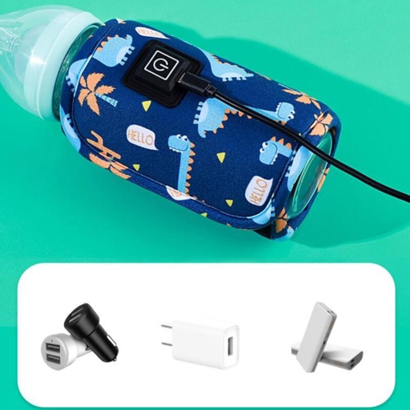 Portable USB Baby Bottle Warmer Travel Milk Warmer Infant Feeding Bottle Heated Cover Insulation Thermostat  Heater