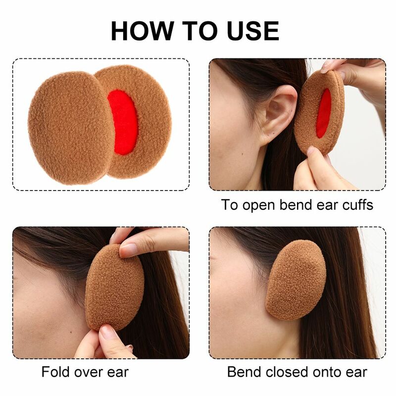 1Pair Bandless Ear Warmers Earmuffs for Men Women Kids Winter Fleece Ear Cover Soft Thick Ear Warmers Windproof Ear Protection