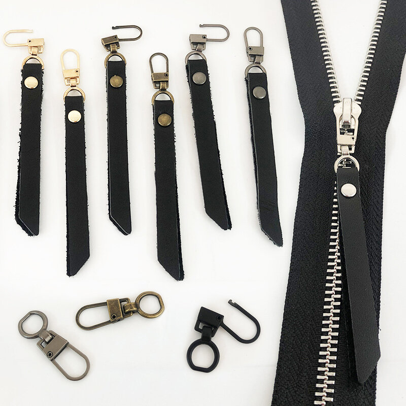 Couro multifuncional Metal Zipper para costura, mochila, casaco, vestuário, alta qualidade, acessórios DIY, 1Pc