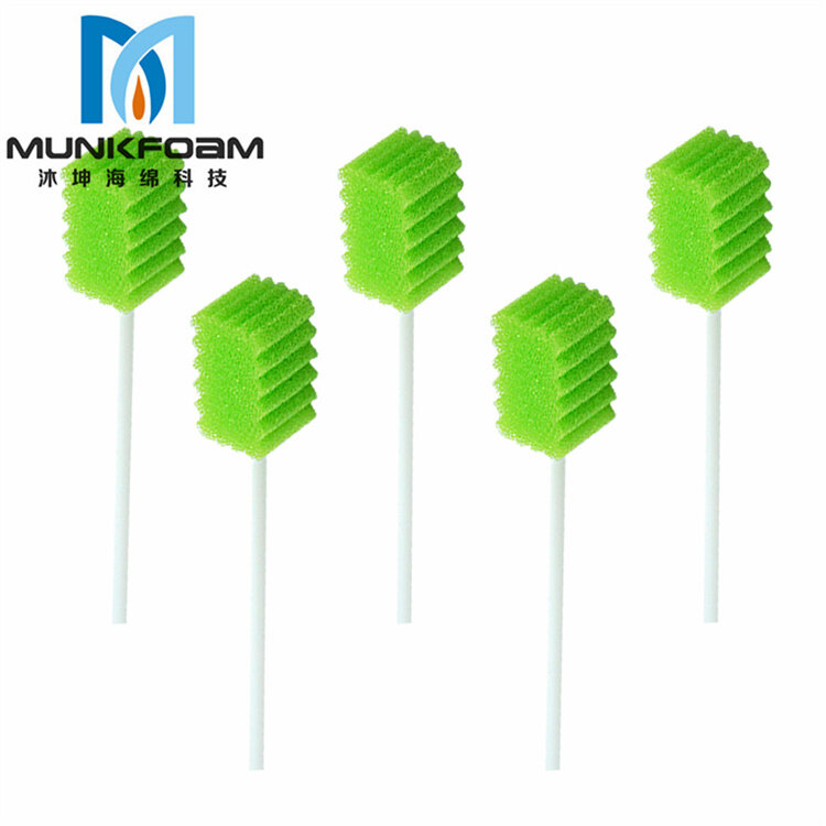150pcs Disposable Oral Care Sponge Swab Tooth Cleaning Mouth Swab Individually packed Untreated Green