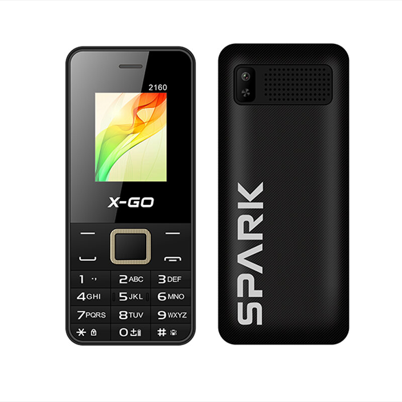 MKTEL-X-GO 2160 Feature Phone, 1,77 "Display, Bateria 1800mAh, Dual SIM, Tocha de espera dupla, MP3, MP4, Rádio FM, Bluetooth, GPRS
