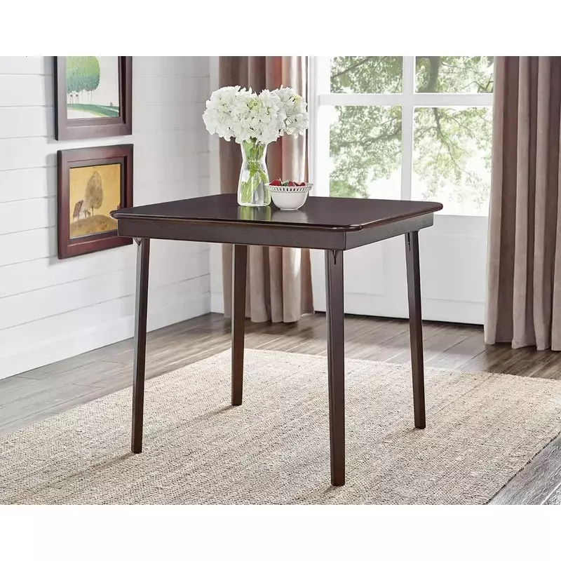 Folding table 32D inch, dining table 70.9 inch large rectangular dining table kitchen furniture, espresso straight side indoor