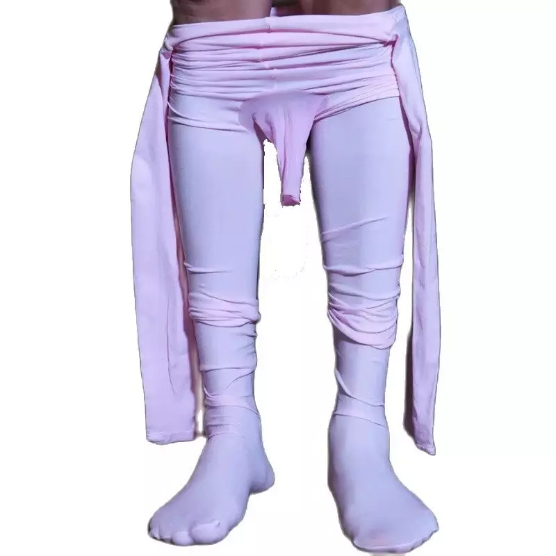 Nylons 120D Pantyhose Stocking Bodysuit Open Convex Soft Bodystocking Velvet Jumpsuit Tights Pouch Sheath Penis Crotch Super Men