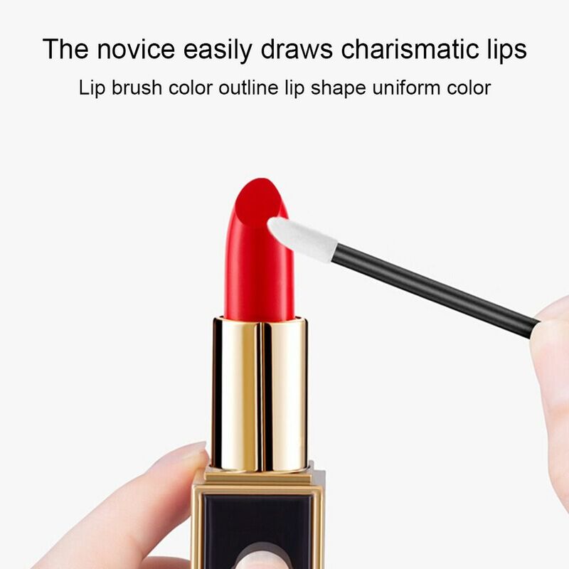 100Pcs Beauty Swab Portable Lip Lipstick Wand Lip Brush Mascara Applicator Clean