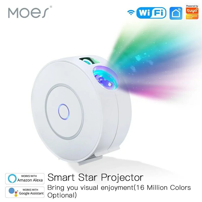 MOES-Smart Star Galaxy Projetor, Tuya, Wi-Fi, Controle de Aplicativos, Nebulosa, Funciona para Casa, Holiday Party, Google Home, Alexa
