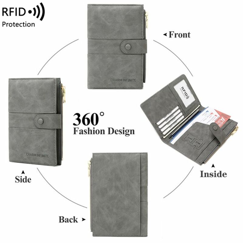ที่ใส่บัตร PU อุปกรณ์สำหรับการเช็คอินเครื่องบินเคสป้องกันหนังสือเดินทางซองใส่หนังสือเดินทาง RFID