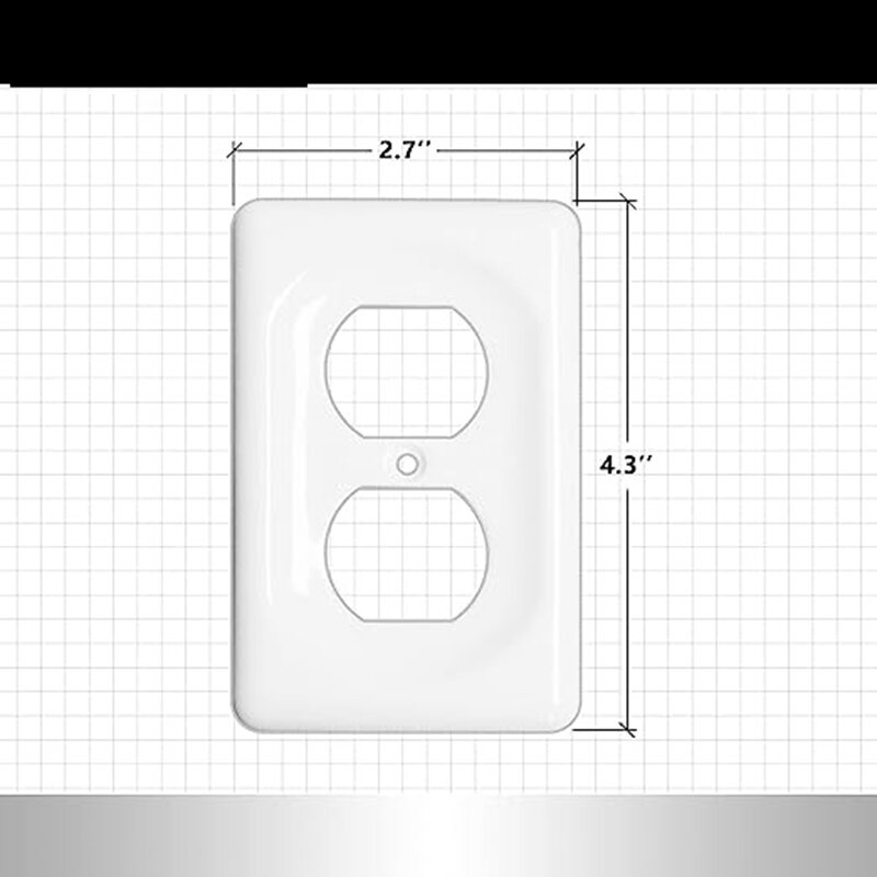 Paquete de placas de interruptor de cerámica, cubierta de placa de interruptor blanca (dúplex individual), 2 unidades
