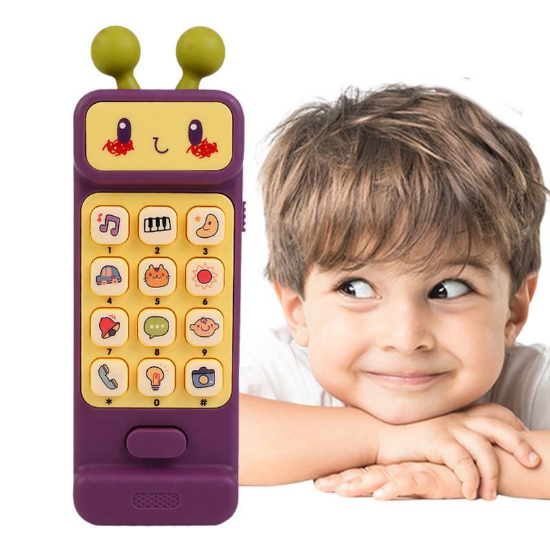 Zabawka na telefon dla dziecka z 12 funkcjami wczesna edukacja zabawka z muzyką i lampkami muzyka telefon symulacja snu artefakt