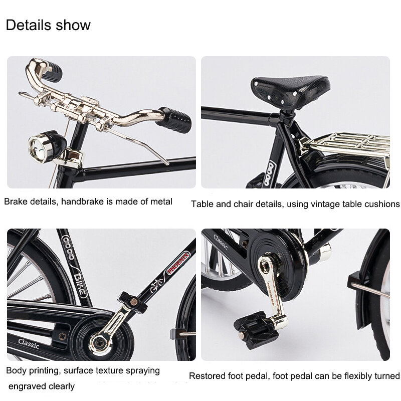 Modelo de bicicleta Retro para niños y adultos, minibicicleta deslizante de aleación de Metal para montar, regalo de colección
